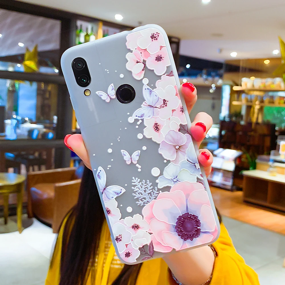 Case For Xiaomi Redmi Note 7 Cover Floral Shockproof Pro Soft TPU Silicone Matte Phone Xiomi |