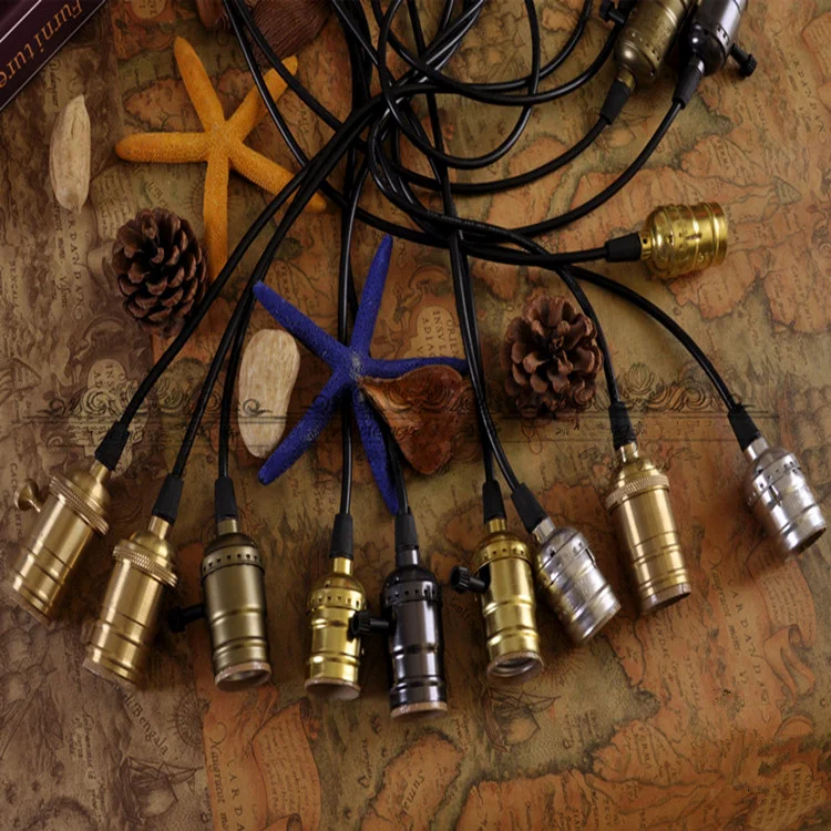 E27 держатель лампы с одной головкой Эдисона Ретро алюминиевая люстра основание |