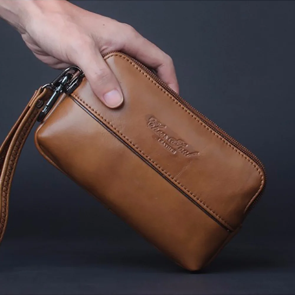 Натуральная кожа Для мужчин наручные петля пояс поясная сумка кошелек