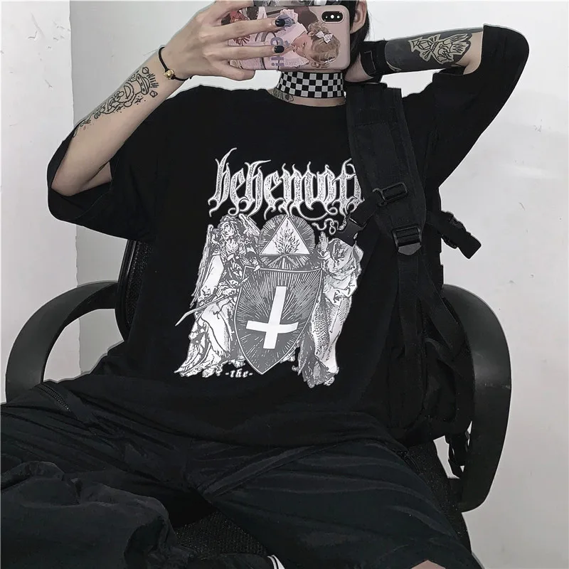 NYOOLO Harajuku, дизайнерская футболка с принтом в виде крестов и букв, летняя уличная одежда, свободная футболка с коротким рукавом, женская и Мужская одежда, Топ