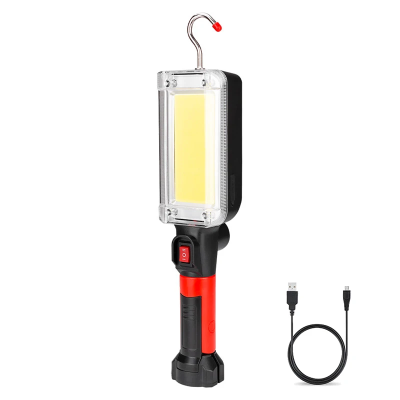 with USB Cable SANYI 2 режима портативный светильник USB Перезаряжаемый 2*18650 фонарь на батарейках Рабочая лампа Магнитный Подвесной фонарик с крюком - Мощность в ваттах: with USB Cable