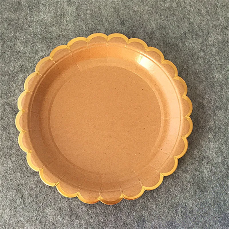32pcs Mint &amp Pink Scallop Foil Gold Paper Plates Cake Snack Dishes Dessert Party for Anniversary New Year Baptism | Дом и сад