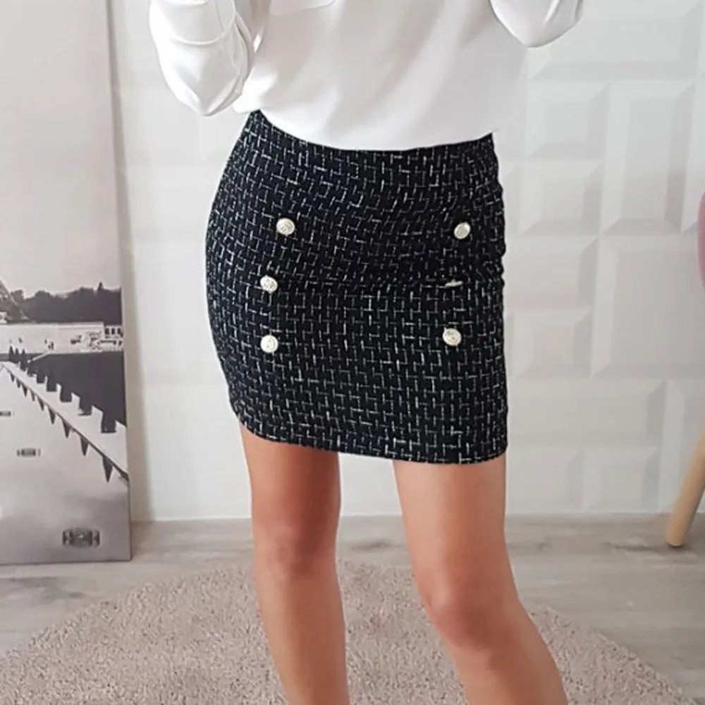Женская юбка карандаш jupe longue femme однотонная мини на молнии с высокой талией