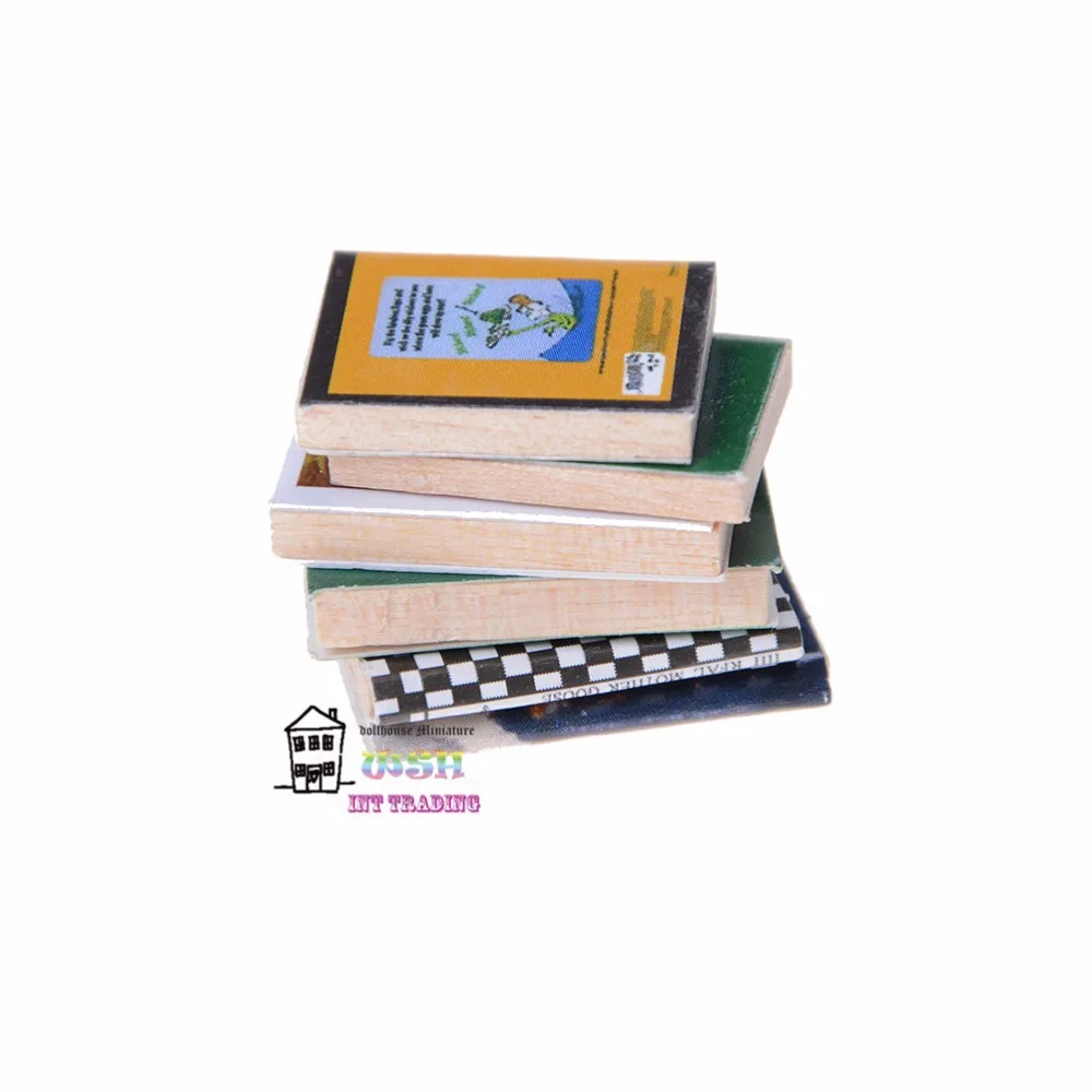 1:12 миниатюрный кукольный домик красочные деревянные книги 6 шт 0 39