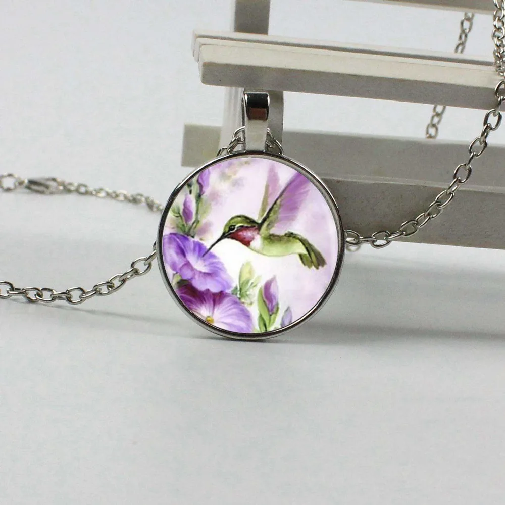 Новинка 3 цвета ожерелье с голубыми птицами на ветке кулоном из желтого стекла 2018