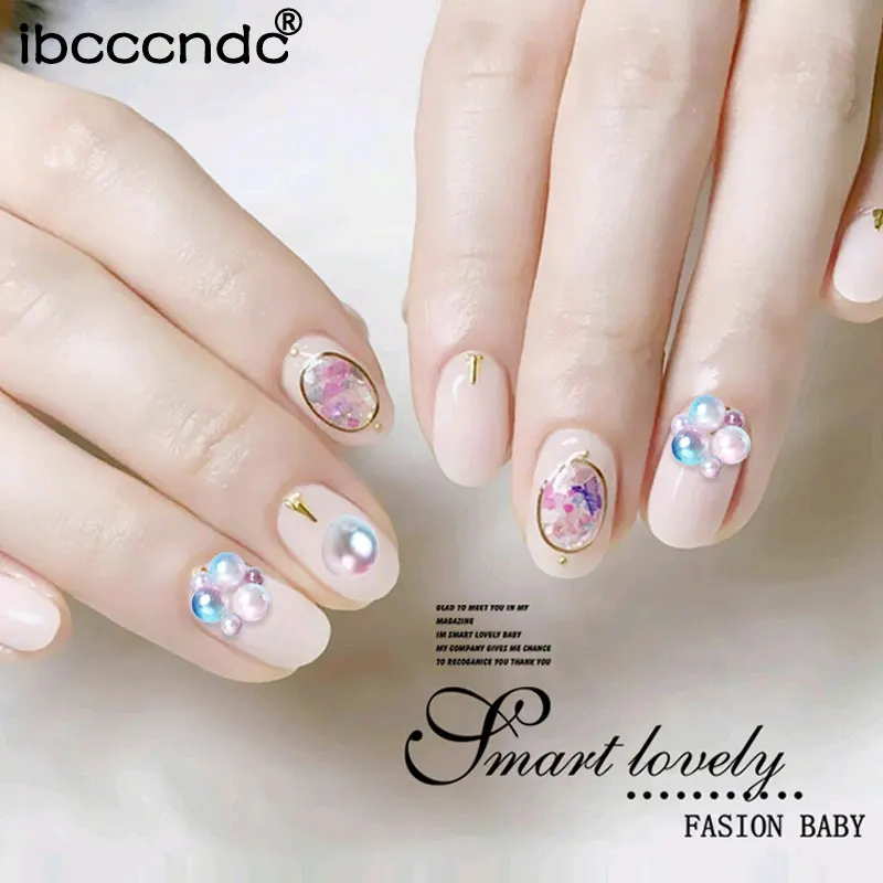 1 коробка Русалка красочный Жемчуг гвоздики для нейл арта смолы ногтей Стразы