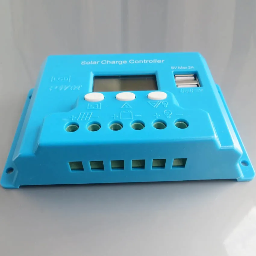 10A 20A 30A 12V 24V интеллект панель солнечных батарей Батарея Контроллер заряда ЖК-дисплей 5В USB Настройка напряжения
