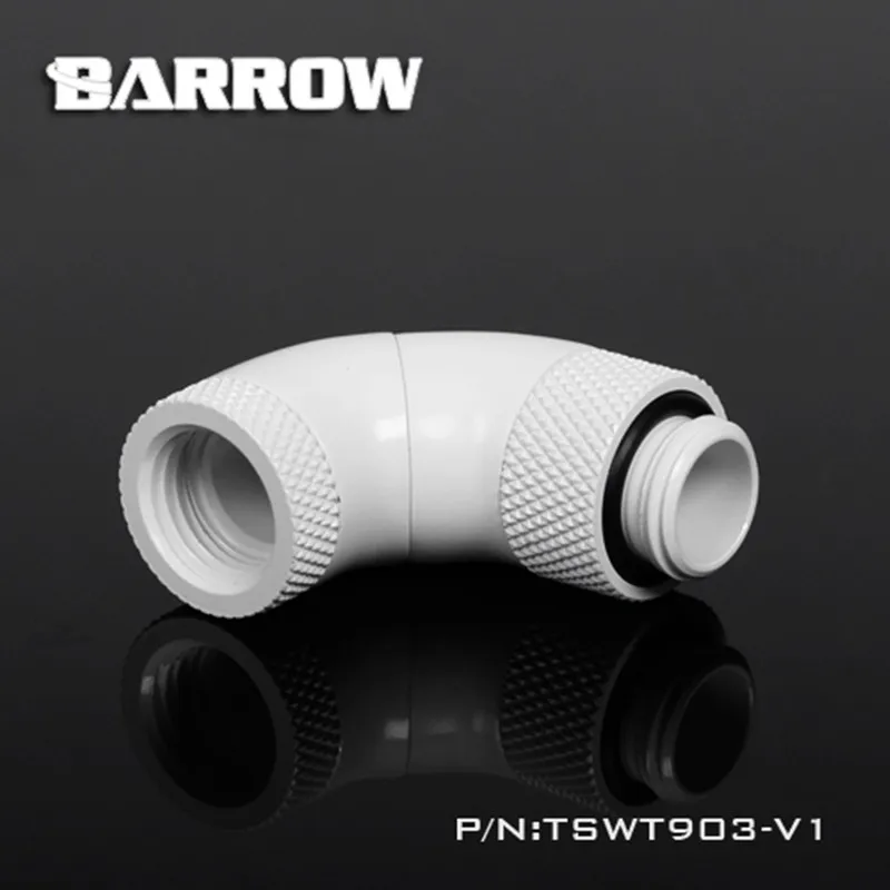 Барроу G1/4 &quotБелый Черный Серебряный Три вращающихся 90 градусов 360 вращающийся