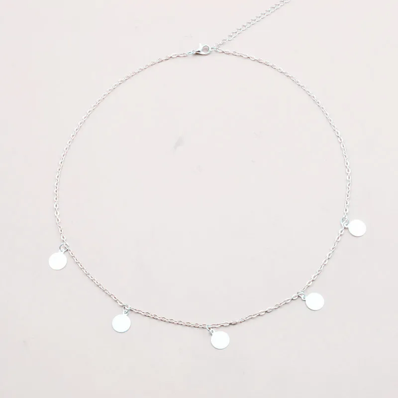 Новые модные ювелирные изделия звено цепи круглый лист колье-ошейник подарок для