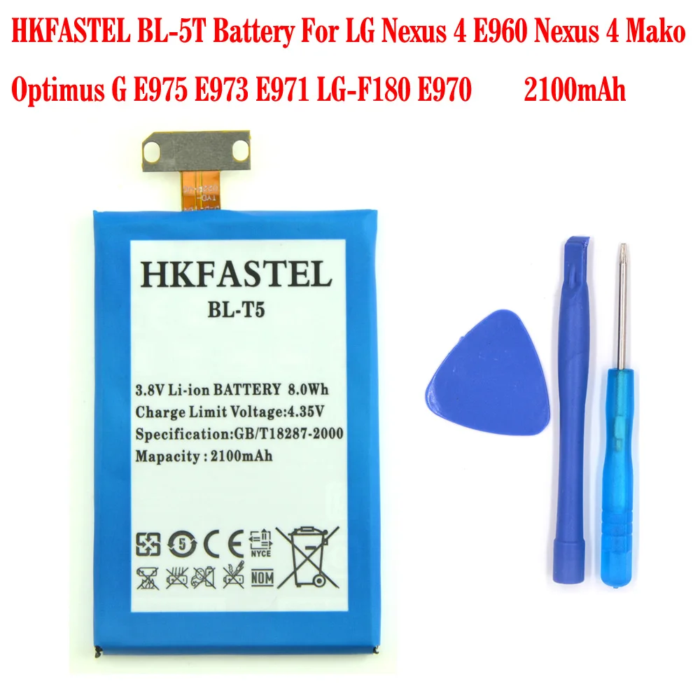 HKFASTEL Новый BL-T5 T5 литий-ионный аккумулятор для мобильного телефона Батарея LG Nexus 4