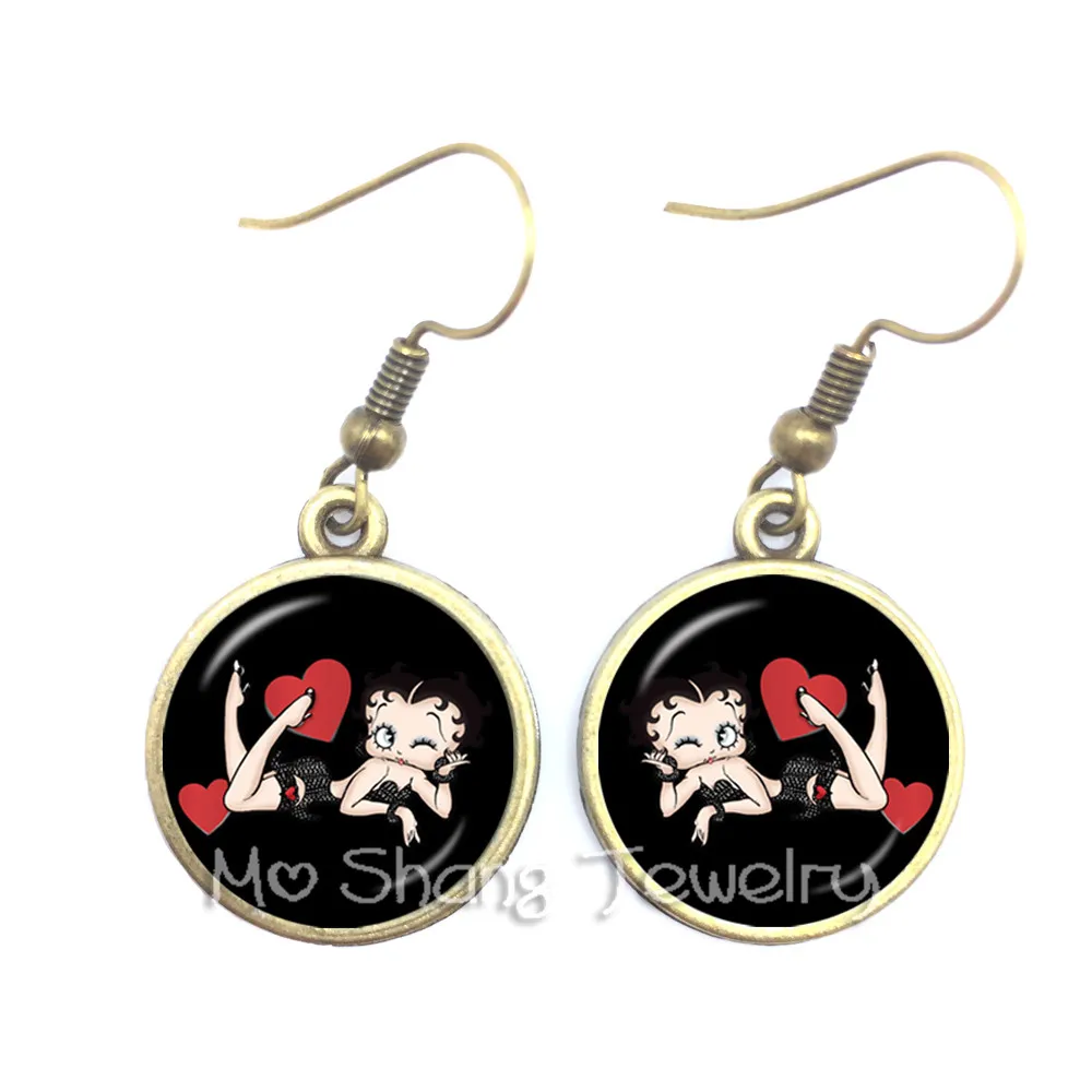 Рождественские серьги в виде стеклянного купола стиле ретро Бетти боп Женские