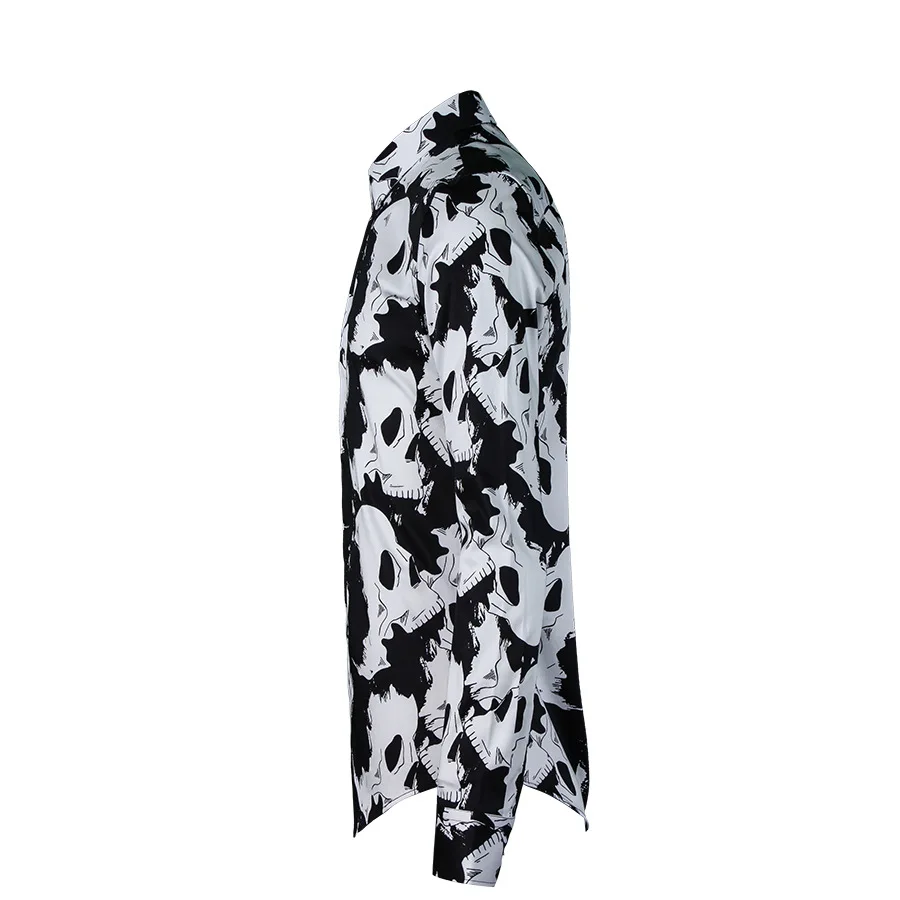 Новое поступление модные повседневные мужские рубашки с принтом черепа 100%