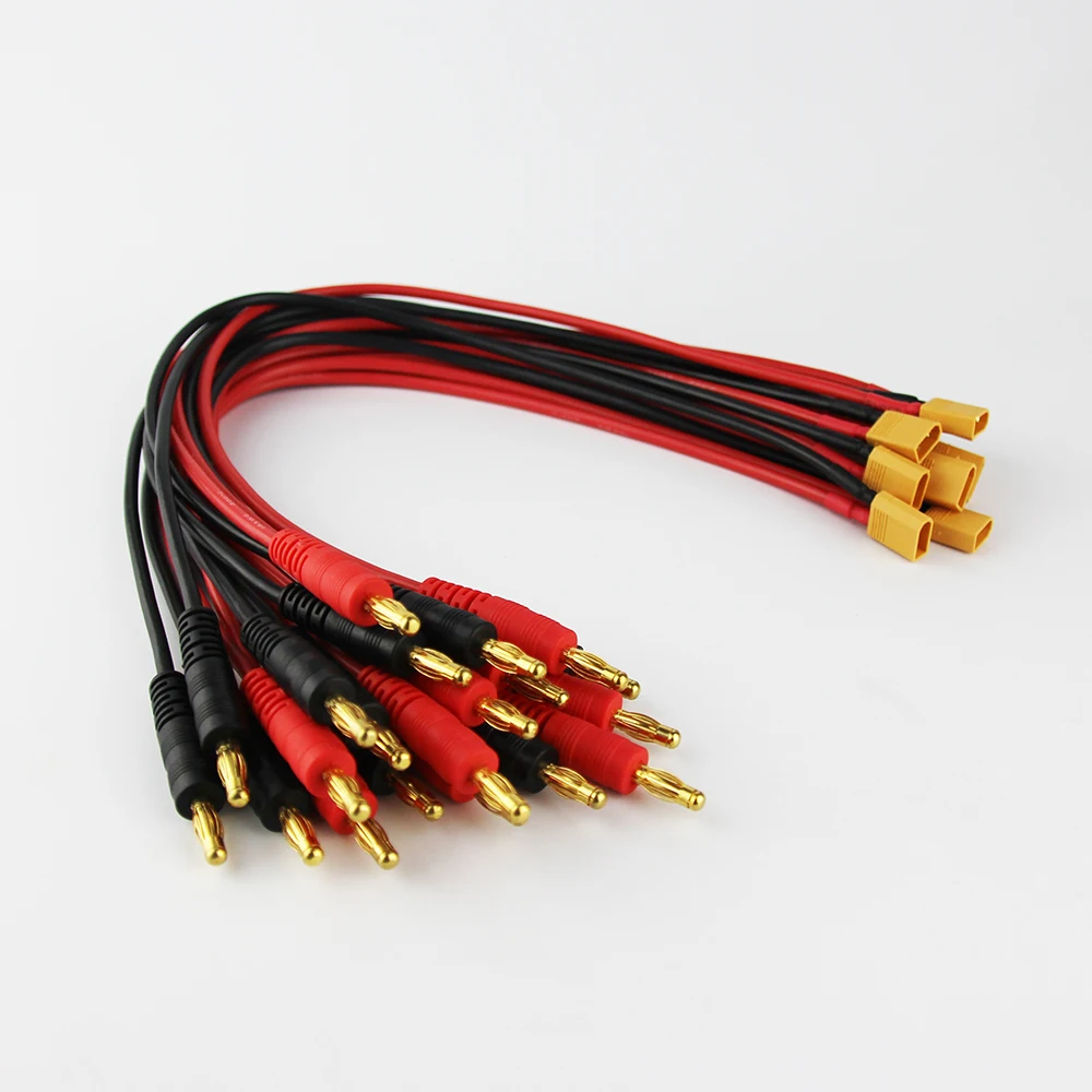 10 шт. XT30 разъем 4 0 мм банановый штекер 16AWG 30 см 11 8 дюйма зарядный кабель для