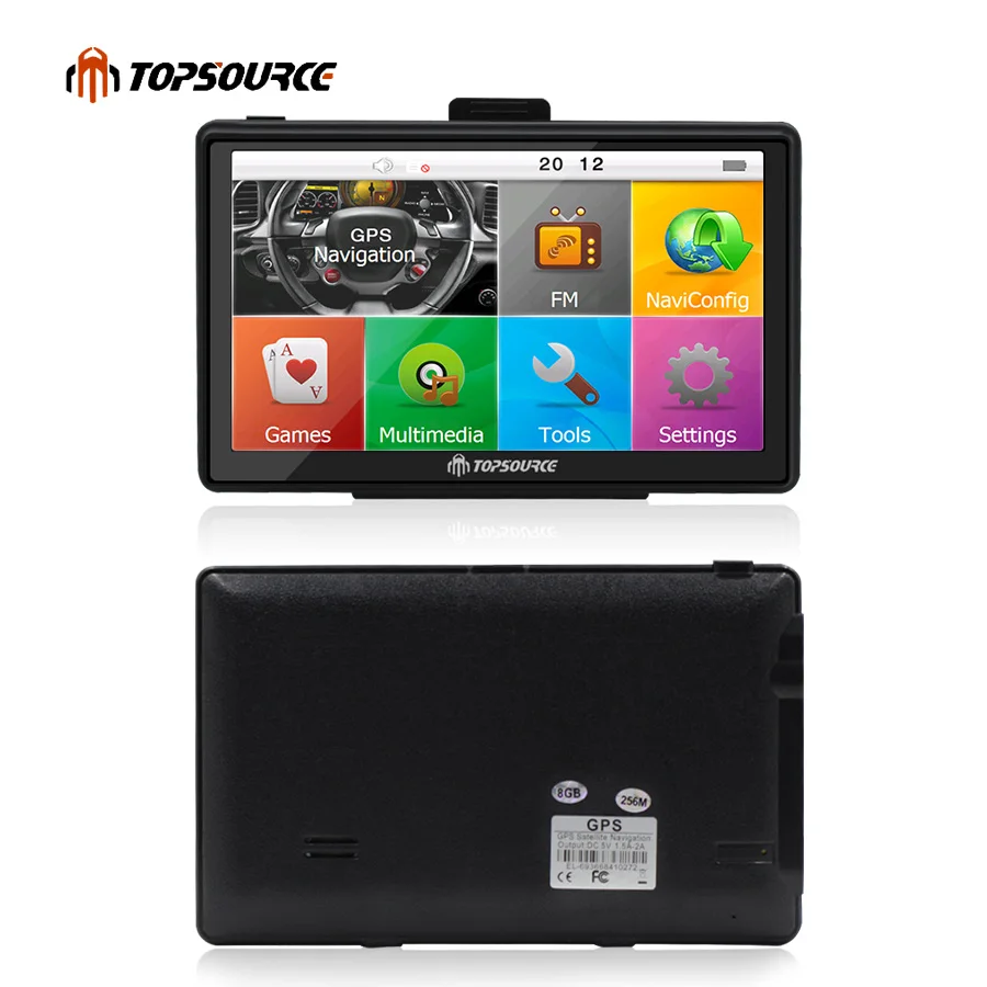 TOPSOURCE 7 дюймов Автомобильный GPS навигатор емкостный экран FM 8 Гб WinCE 6 0 карта для