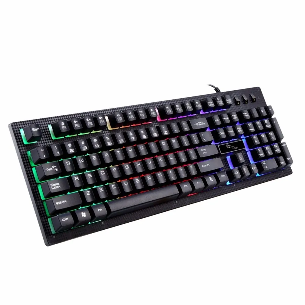 USB Проводная Механическая клавиатура с led RGB цветной светильник с подсветкой, Игровая клавиатура, водонепроницаемая для ПК, компьютера, геймера