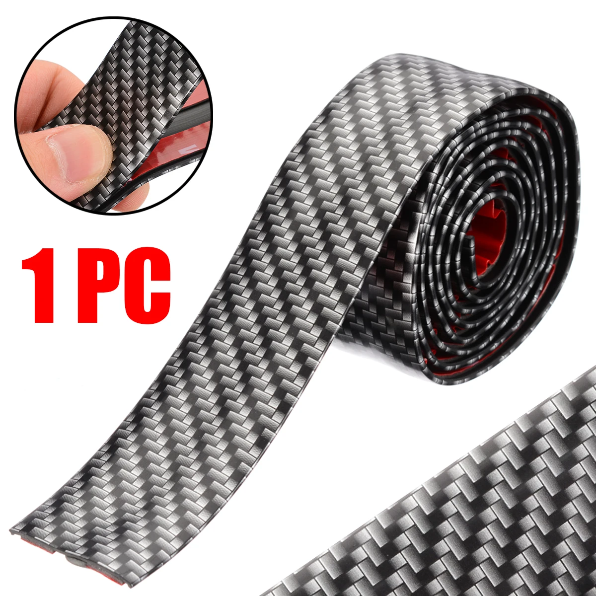 

1M*3cm Carbon Fiber Rubber Soft Black Bumper Strip DIY Door Sill Protector Edge Guard Car Stickers Car Styling Accessories