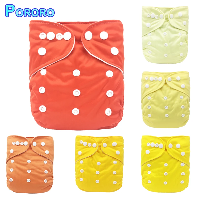 Pororo/Новинка года, 3-15 кг, Детские многоразовые подгузники с карманом, однотонная накидка, замшевая ткань, регулируемая стирка