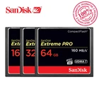 Карта памяти SanDisk Extreme Pro, CF 16 ГБ, 32 ГБ, 64 ГБ, 128 ГБ, 256 ГБ, компактная флеш-память 1067X 160 МБс., для видео 4K и Full HD SDCFXPS