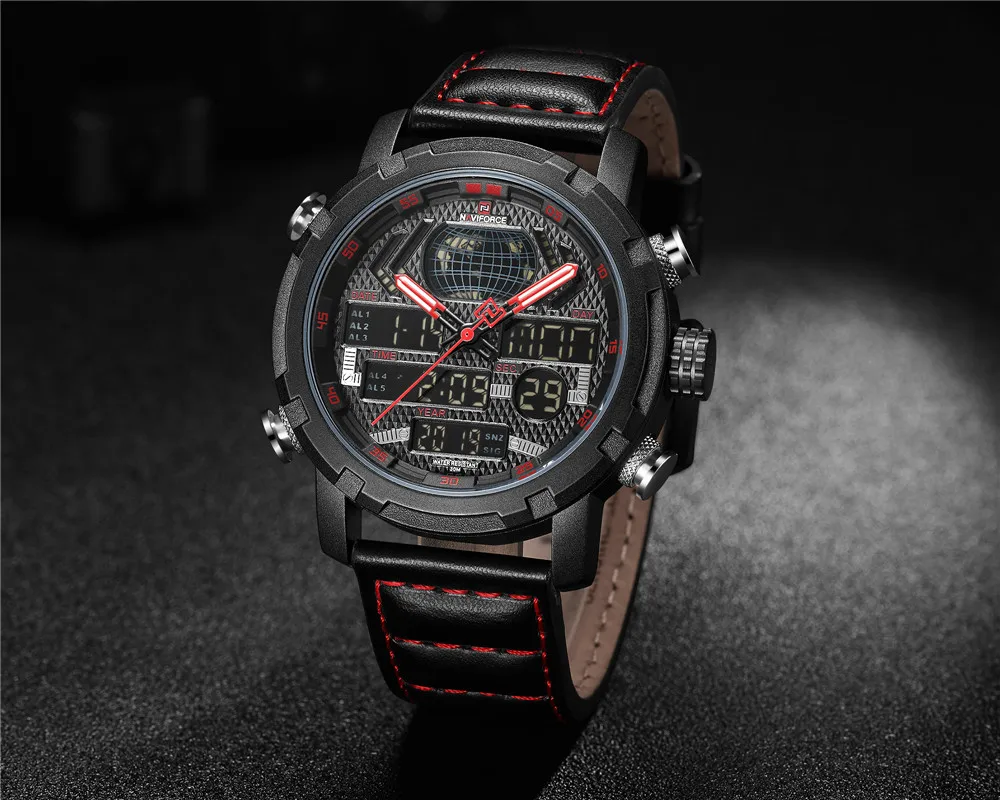 Часы наручные NAVIFORCE мужские спортивные брендовые Роскошные водонепроницаемые с