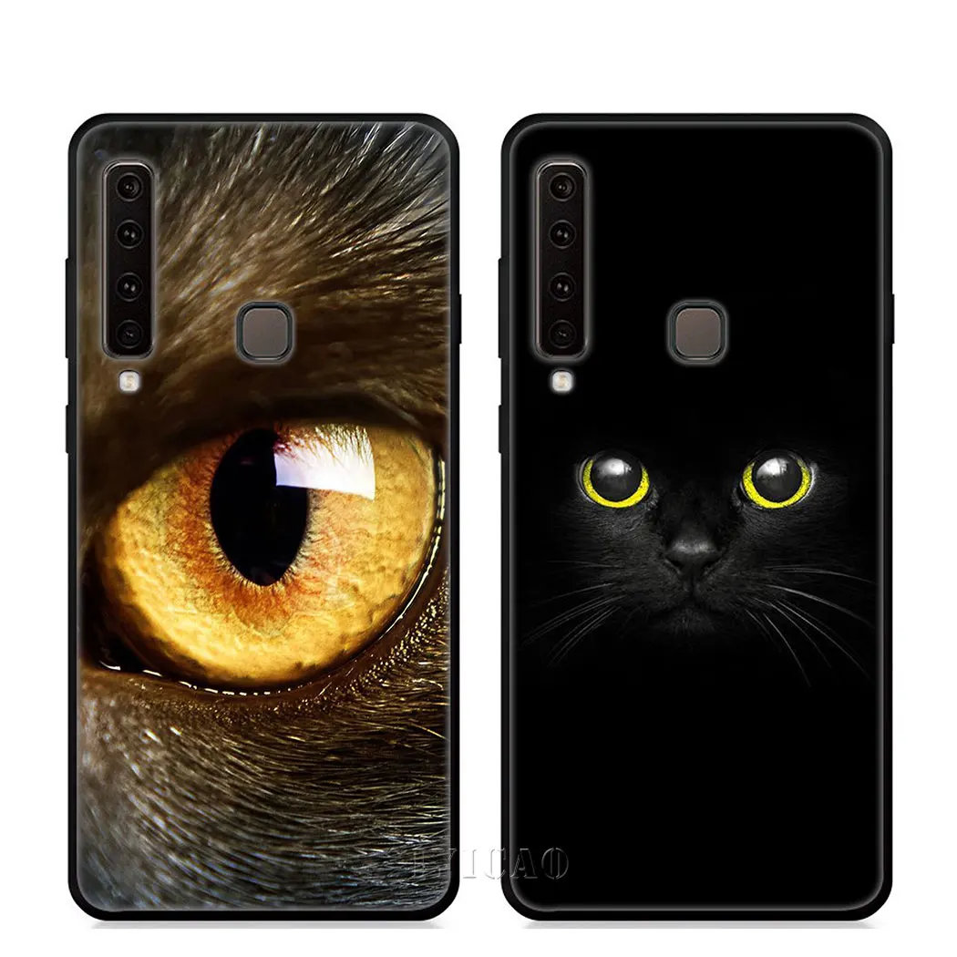 Мягкий чехол IYICAO eyes in black Cat Owl для телефона samsung Galaxy A9 A8 A7 A6 2018 Plus A3 A5 2016 2017 |