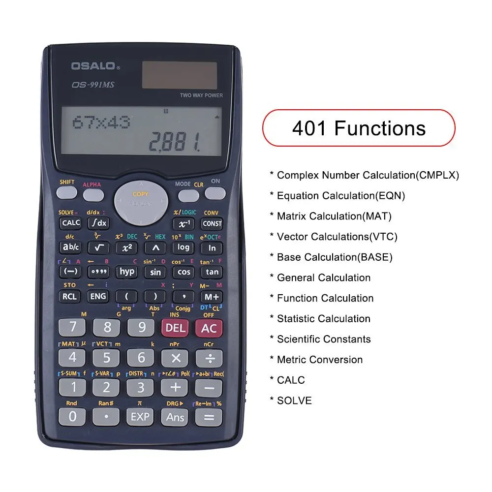 Научный калькулятор 401 функций точечная матрица векторное уравнение рассчитать