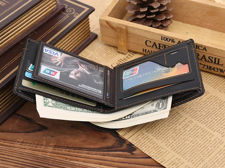 Лидер продаж мужские кошельки с новым узором черного цвета мягкий Качественный