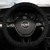 d shape leather car steering wheel cover four seasons steering wheel hubs for vw golf 7 8 2015 polo jatta interior accessories