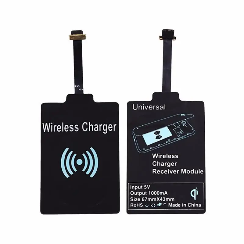 Микро USB Qi Беспроводное зарядное устройство приемник зарядный адаптер приемный