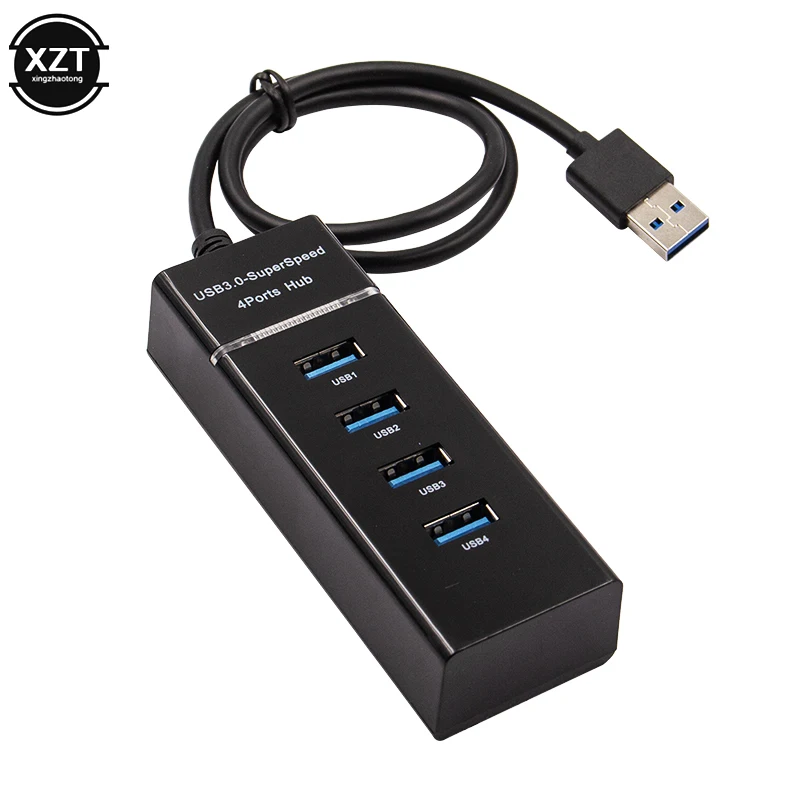 Высокоскоростной концентратор USB 3,0 с 4 портами, мультихаб, usb-разветвитель, расширитель для флеш-накопителей, ПК, компьютера, ноутбука, адаптер