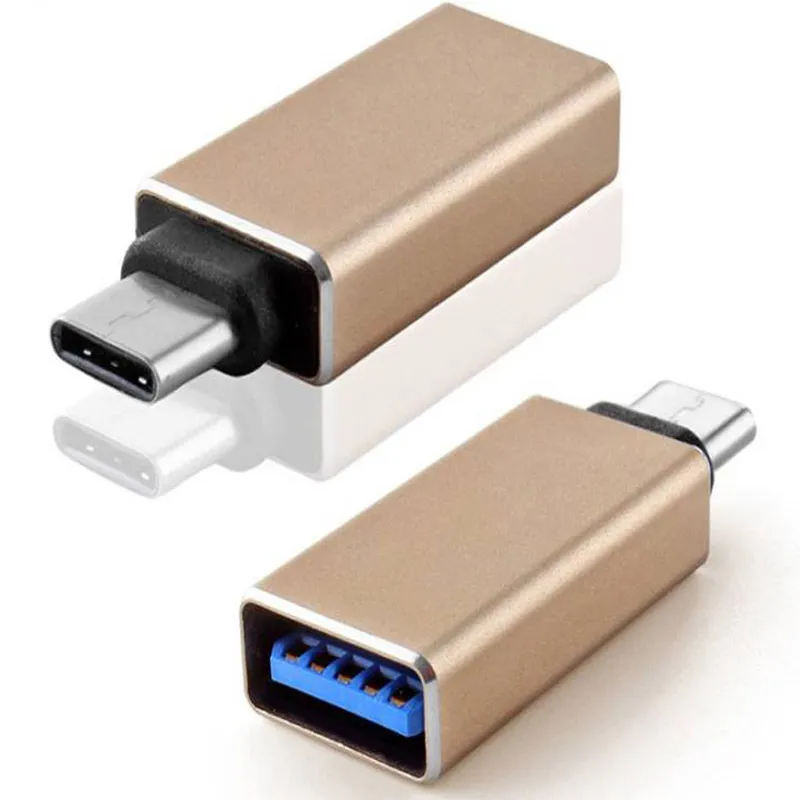 Золотой адаптер переходник Type C OTG USB 3 0 для телефонов Android Samsung Huawei P20 на USB3.0
