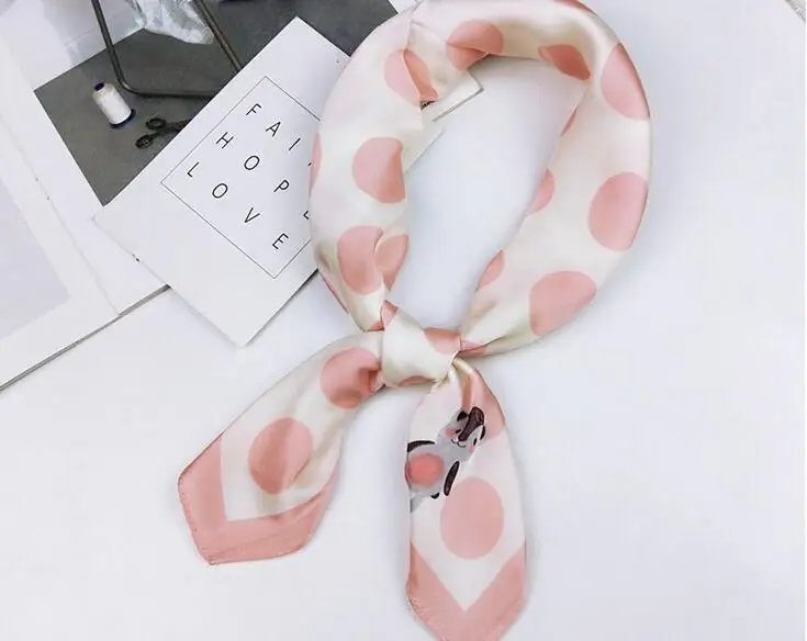 Yishine 60*60 CM Women Multifunction Polyester Silk Scarf Dot Butterfly Rose Prints Satin Small Square Wraps Scarves Shawl |