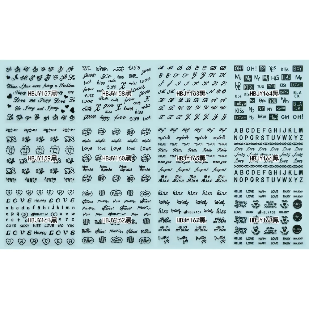 Самоклеящиеся 3D Наклейки для дизайна ногтей 12 листов|sheets nail art|nail artsticker decal |