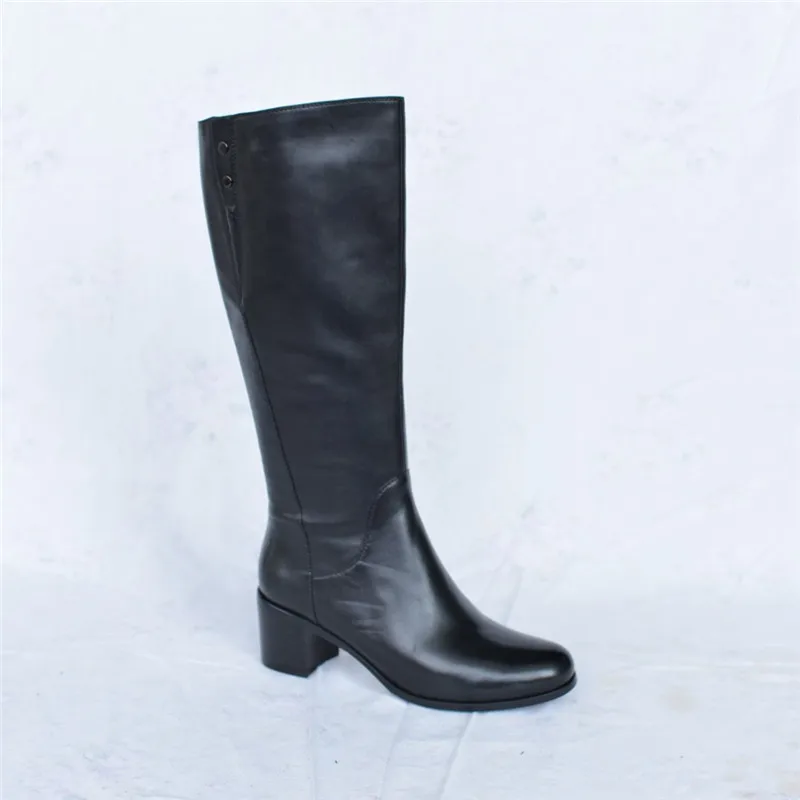 Осенняя женская обувь из натуральной кожи; bottines femmes; женская теплая обувь с подкладкой; женские зимние сапоги для верховой езды на толстом каблуке; Pritivimin; FN44