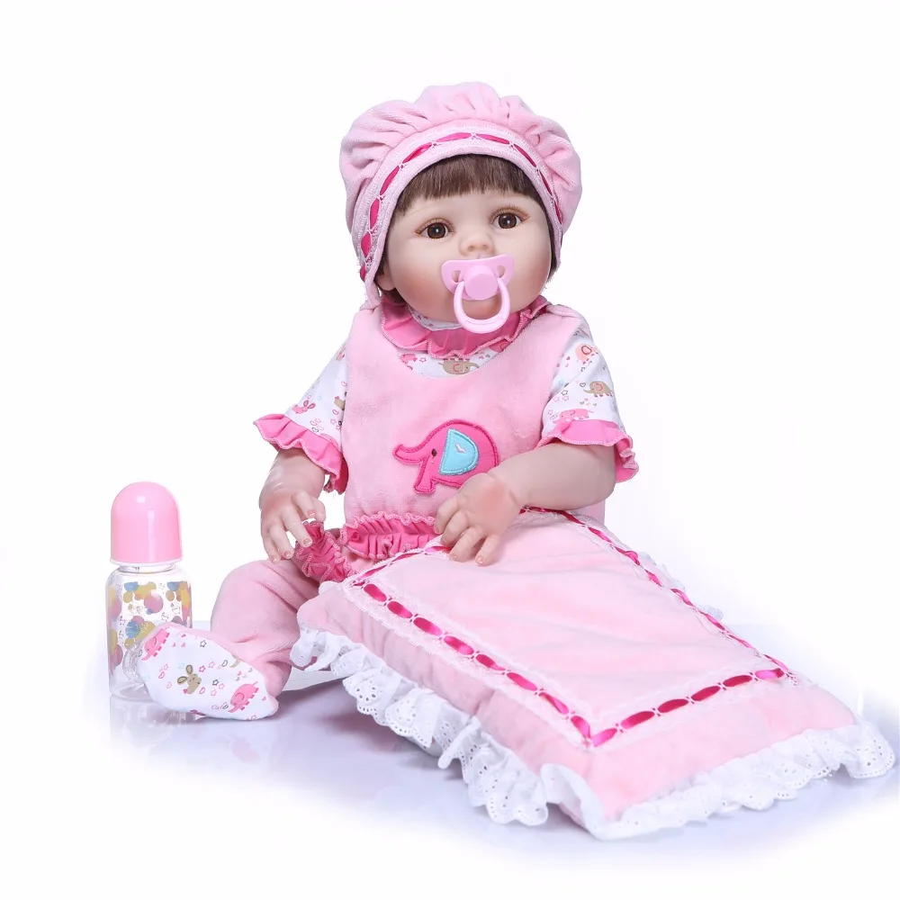 

Full silicone reborn baby dolls 22inch 55cm newborn girl babies doll bebe gift reborn corpo de silicone inteiro