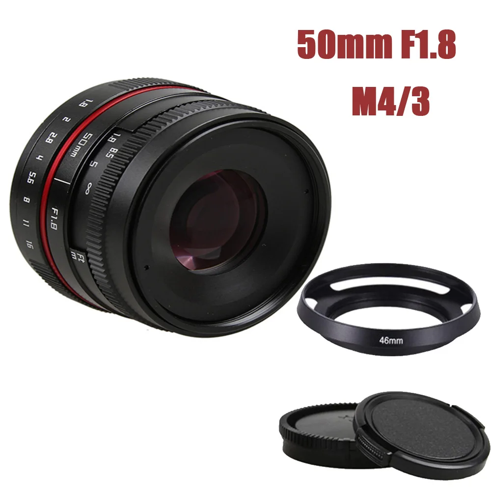 Объектив для камеры Panasonic Micro 4/3 m4/3 M43 GF1 GF2 GF3 GX85 GF6 gxx1 GX7 GX8 G85 G80 GH5 GX80 GH2 GH3 50 мм f/1 8