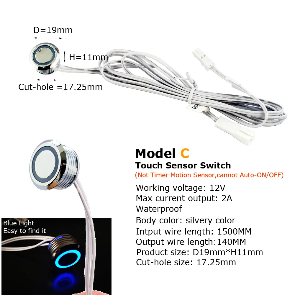 Светильник с датчиком движения 12 В 24 В|touch sensor switch|sensor light switchtouch switch 12v |