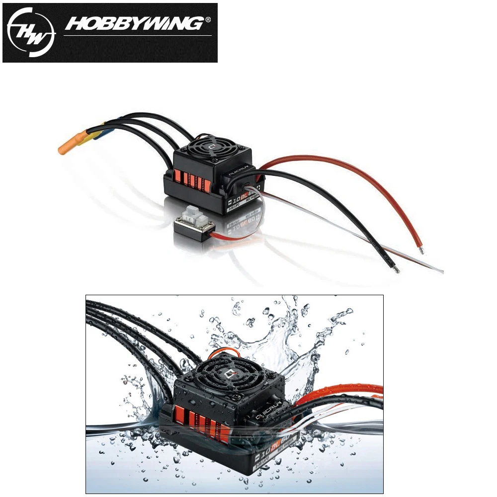 1 шт. Hobbywing QuicRun-WP-10BL60 Бессенсорный Бесщеточный Регулятор Скорости 60A ESC для 1/10 Rc автомобилей