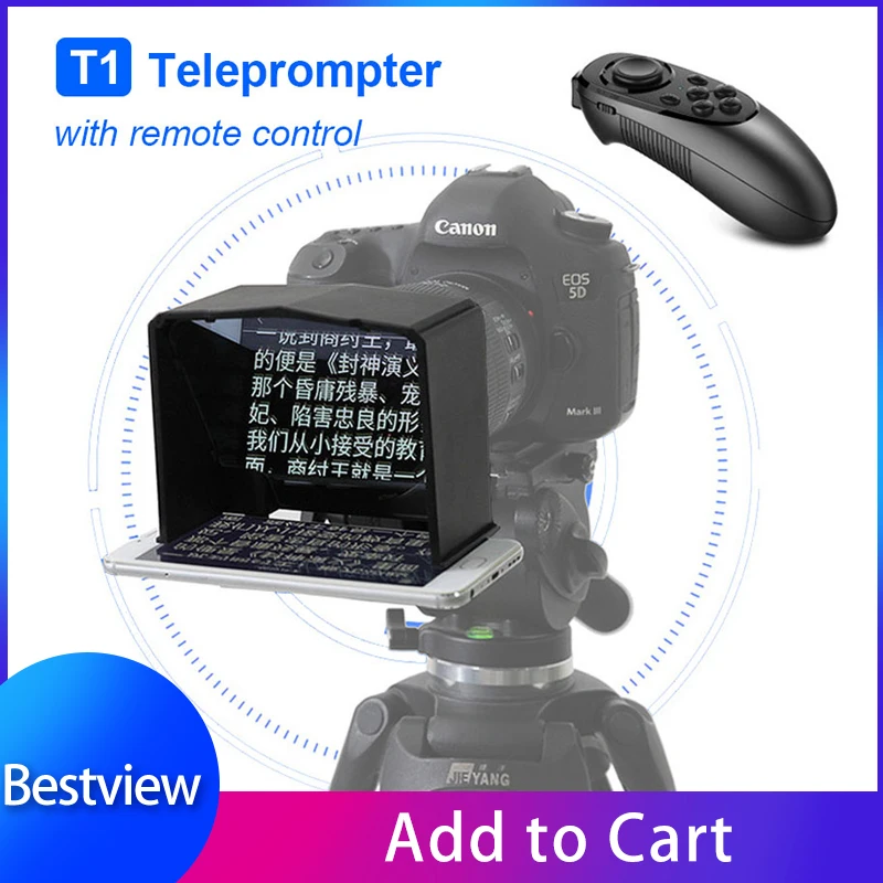 Белый Bestview T1 Teleprompter портативный смартфон Prompter для Canon Nikon sony камеры DSLR интервью съемки видео Teleprompter - Цвет: Белый
