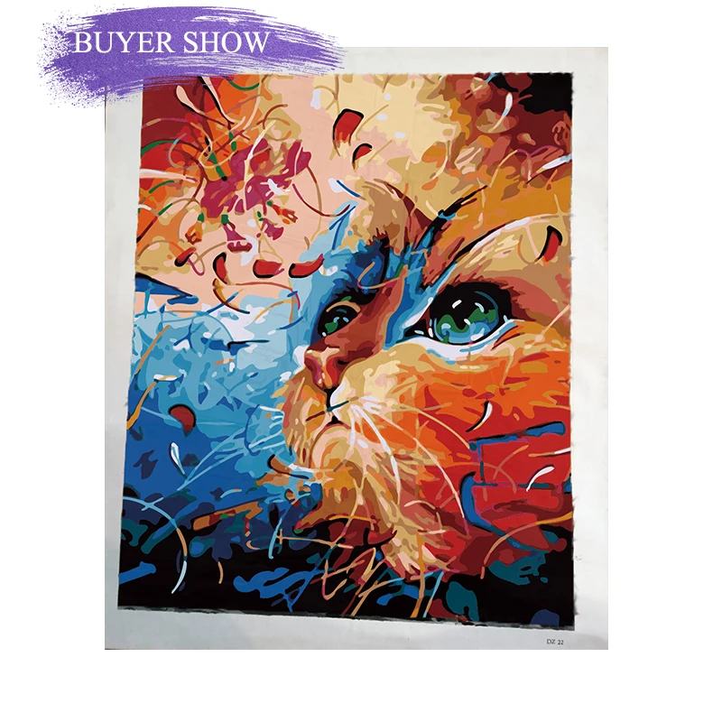 SDOYUNO 60x75cm рамка DIY Краска ing по номерам цветная кошка животные картины по номерам раскраска по номерам декор для дома рисование по номерам для детей на Каванах стены Искусство картина для домашнего декора