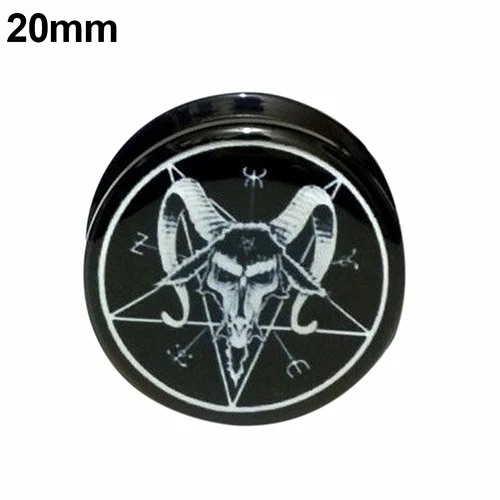 20 mm 1 пара пентаграмма серьги с узором затычки винт подходят для ушей кольцевые калибры плоти туннели кликер пирсинг для пупка магнит серьги Рождественский подарок - Окраска металла: 20 mm