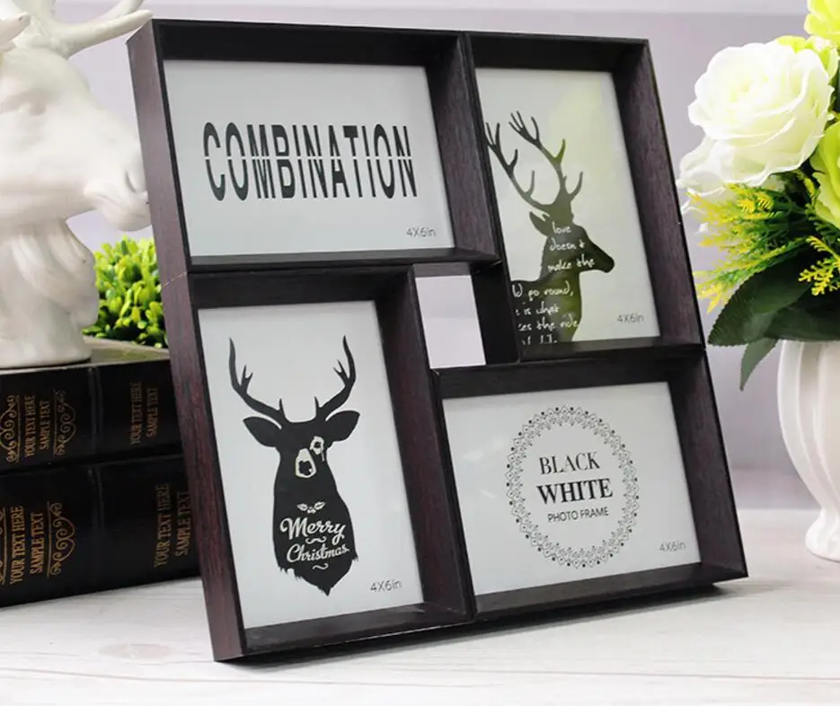 Винтажные мульти-рамки фоторамки деревянные свадебный стол фоторамка домашний