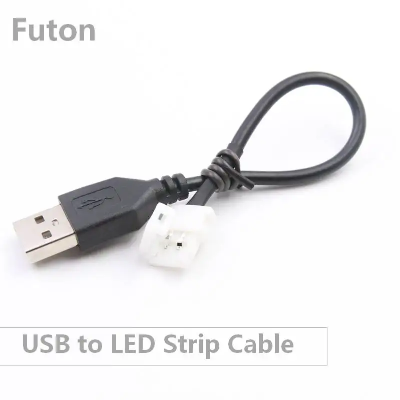 2Pin 10 мм ширина USB светодиодный конвертер кабель безsolderless светодиодные ленты