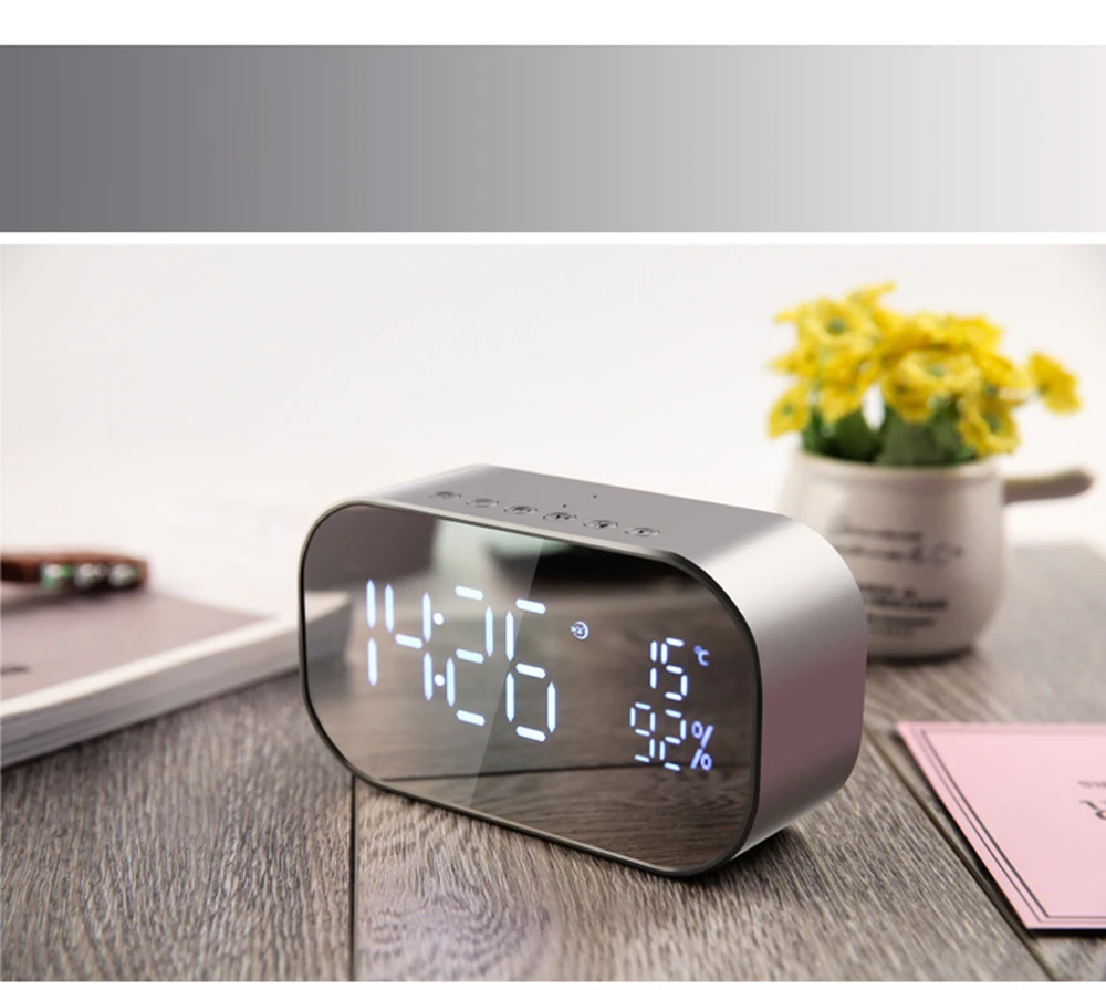 Светодиодный Будильник с fm-радио беспроводной Bluetooth динамик поддержка Aux TF для офиса спальни