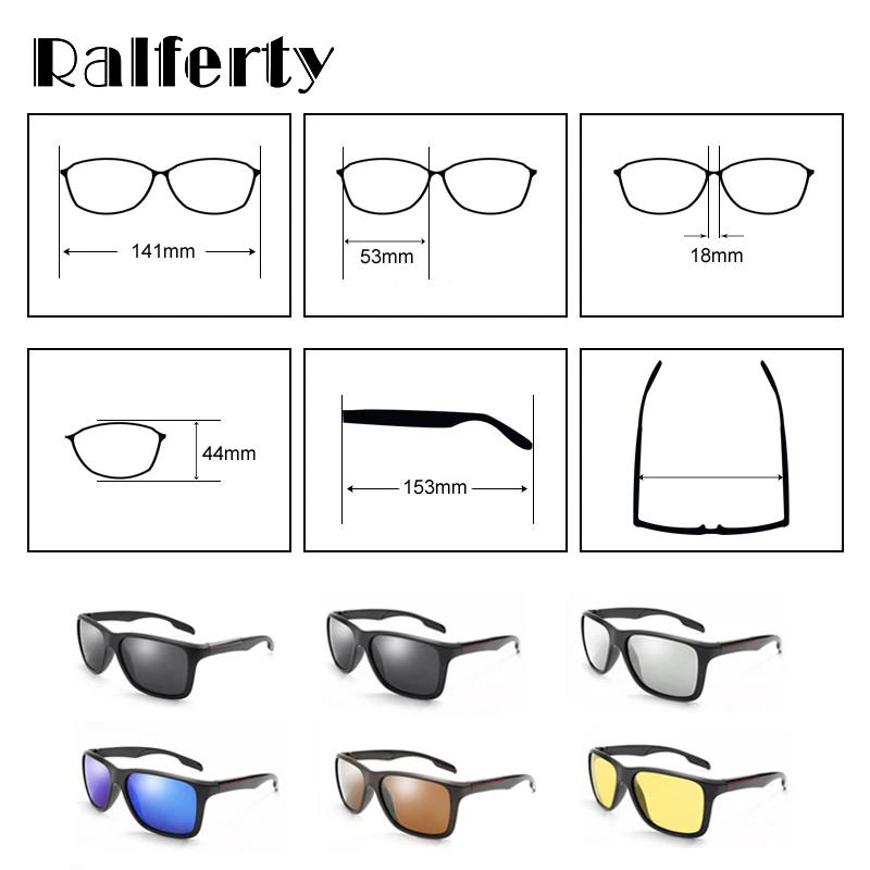 Ralferty HD поляризованные солнцезащитные очки для мужчин, водительские очки для мужчин, синие зеркальные Квадратные Солнцезащитные очки, UV400 очки, аксессуары K1037