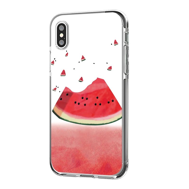 Чехол для телефона из мягкого TPU с принтом лимона, клубники и арбуза для iPhone 7 8 6 6s 5 5s SE X XS XR Max Plus Edge Transparent Cover.