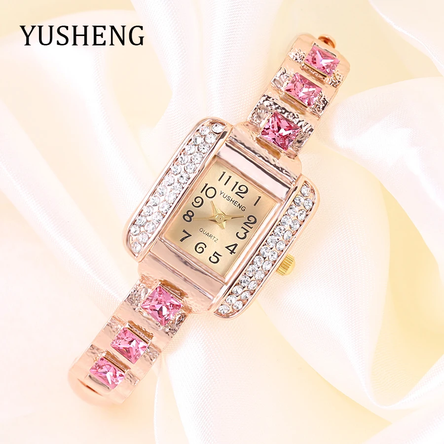 Yusheng 2018 новый бренд Для женщин часы-браслет Мода сплава наручные Часы женское