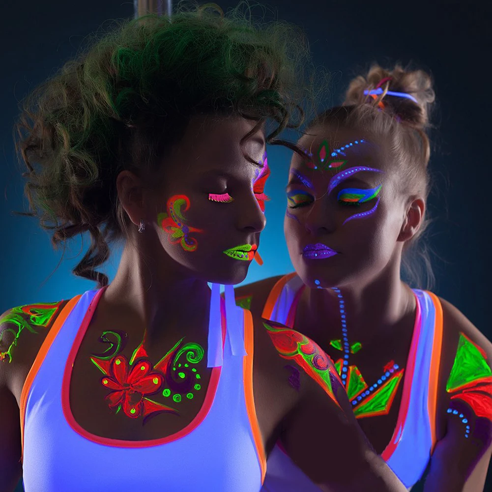 10 цветов/набор неоновых цветов для кожи лица и тела Люминесцентная живопись