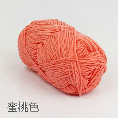 Peach color 1 шт. хлопчатобумажная пряжа из чесаного хлопка, вязаный крючком шнур из нитей паркета, одеяло, свитер, шарф, плетение материала, научная линия, 50 г - Цвет: Peach color