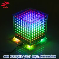 new 3d 8 8x8x8 multicolor led cubeeds diy kit kits electronicfor ardino with excellent animations