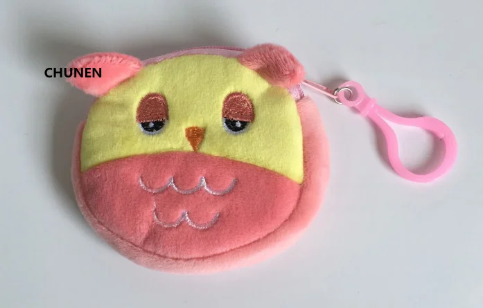 8cm 2 цвета, плюшевый Кошелек Сова-милый мини 8 см плюшевый игрушечный кошелек, детский крючок для ключей подвесные плюшевые игрушки подарок плюшевый Кошелек - Цвет: 8cm